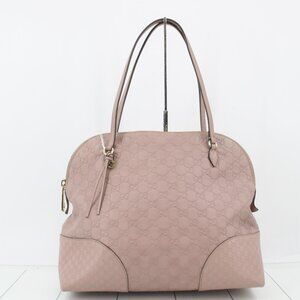 Gucci Pinl Blussed Guccissima Leather Tote Bag GG Embossed